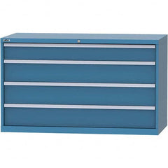 LISTA - 4 Drawer, 84 Compartment Bright Blue Steel Modular Storage Cabinet - Industrial Tool & Supply