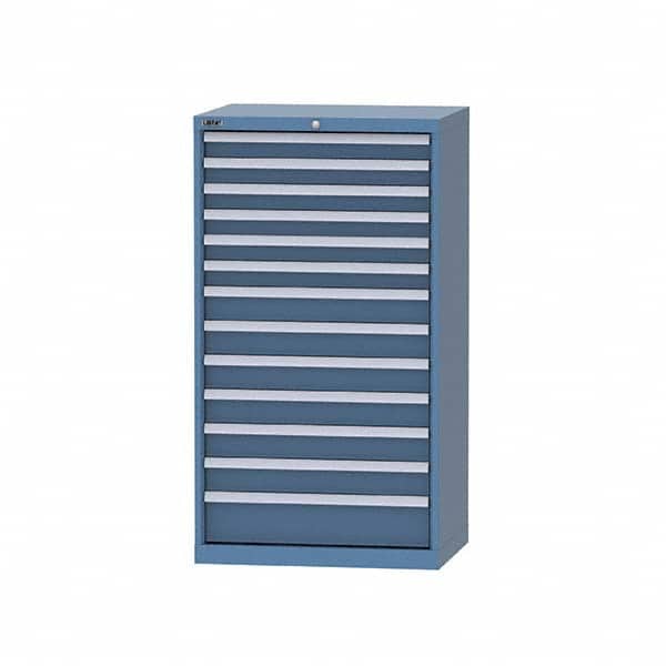 LISTA - 10 Drawer, 124 Compartment Bright Blue Steel Modular Storage Cabinet - Industrial Tool & Supply