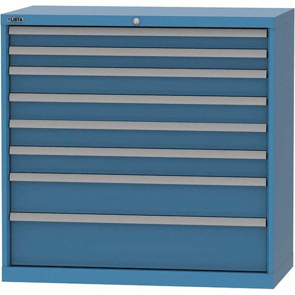 LISTA - 8 Drawer, 84 Compartment Bright Blue Steel Modular Storage Cabinet - Industrial Tool & Supply