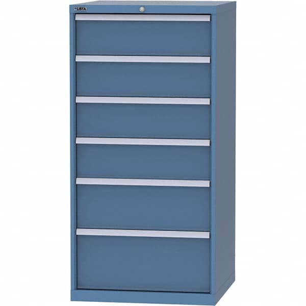 LISTA - 6 Drawer, 45 Compartment Bright Blue Steel Modular Storage Cabinet - Industrial Tool & Supply