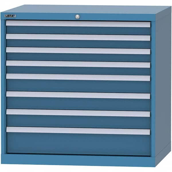 LISTA - 8 Drawer, 84 Compartment Bright Blue Steel Modular Storage Cabinet - Industrial Tool & Supply