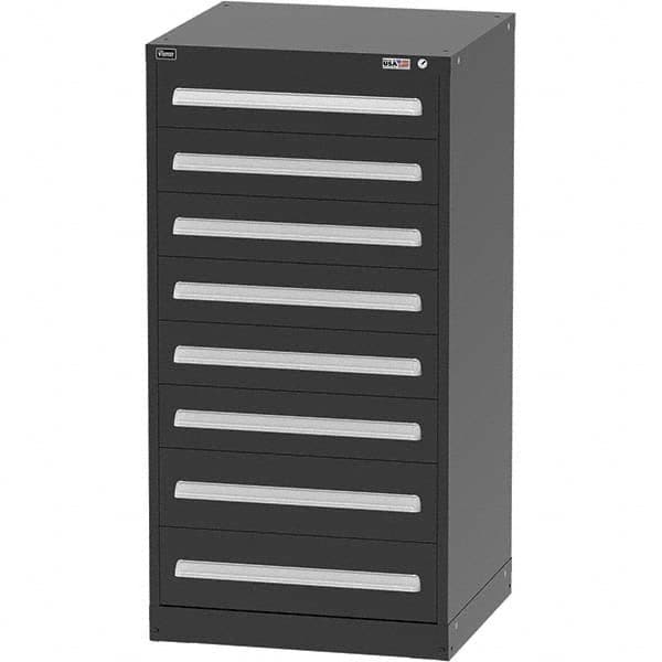 Vidmar - 8 Drawer Black Steel Modular Storage Cabinet - Industrial Tool & Supply