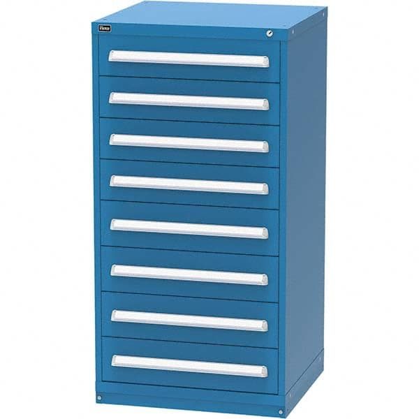 Vidmar - 8 Drawer, 124 Compartment Bright Blue Steel Modular Storage Cabinet - Industrial Tool & Supply