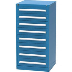 Vidmar - 8 Drawer, 124 Compartment Bright Blue Steel Modular Storage Cabinet - Industrial Tool & Supply