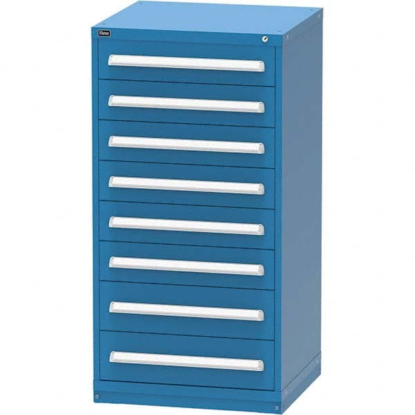 Vidmar - 8 Drawer, 124 Compartment Bright Blue Steel Modular Storage Cabinet - Industrial Tool & Supply