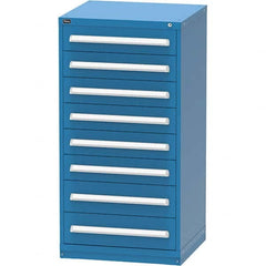 Vidmar - 8 Drawer, 124 Compartment Bright Blue Steel Modular Storage Cabinet - Industrial Tool & Supply