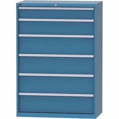 LISTA - 6 Drawer, 84 Compartment Bright Blue Steel Modular Storage Cabinet - Industrial Tool & Supply