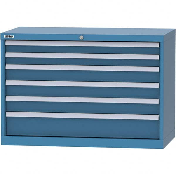 LISTA - 6 Drawer, 84 Compartment Bright Blue Steel Modular Storage Cabinet - Industrial Tool & Supply