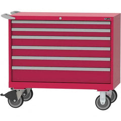 LISTA - 6 Drawer, 84 Compartment Red Steel Modular Storage Cabinet - Industrial Tool & Supply
