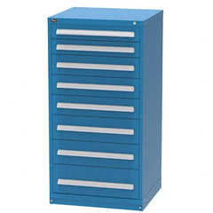 Vidmar - 8 Drawer Bright Blue Steel Modular Storage Cabinet - Industrial Tool & Supply