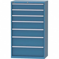LISTA - 7 Drawer, 84 Compartment Bright Blue Steel Modular Storage Cabinet - Industrial Tool & Supply