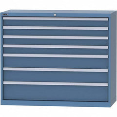 LISTA - 7 Drawer, 99 Compartment Bright Blue Steel Modular Storage Cabinet - Industrial Tool & Supply
