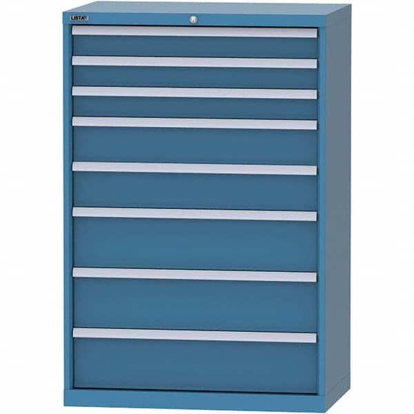 LISTA - 8 Drawer, 84 Compartment Bright Blue Steel Modular Storage Cabinet - Industrial Tool & Supply