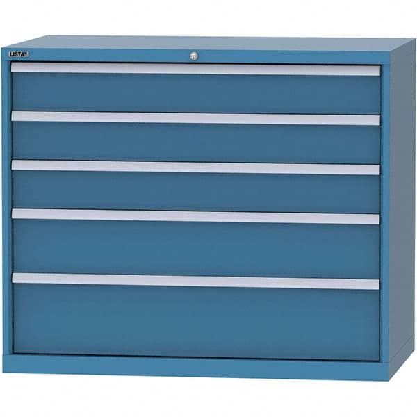 LISTA - 5 Drawer, 99 Compartment Bright Blue Steel Modular Storage Cabinet - Industrial Tool & Supply