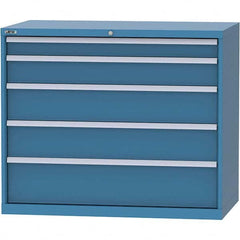 LISTA - 5 Drawer, 99 Compartment Bright Blue Steel Modular Storage Cabinet - Industrial Tool & Supply