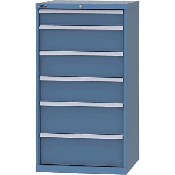 LISTA - 6 Drawer, 45 Compartment Bright Blue Steel Modular Storage Cabinet - Industrial Tool & Supply