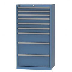 LISTA - 9 Drawer, 124 Compartment Bright Blue Steel Modular Storage Cabinet - Industrial Tool & Supply