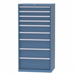 LISTA - 8 Drawer, 124 Compartment Bright Blue Steel Modular Storage Cabinet - Industrial Tool & Supply