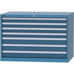 LISTA - 7 Drawer, 84 Compartment Bright Blue Steel Modular Storage Cabinet - Industrial Tool & Supply