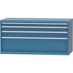 LISTA - 4 Drawer, 84 Compartment Bright Blue Steel Modular Storage Cabinet - Industrial Tool & Supply