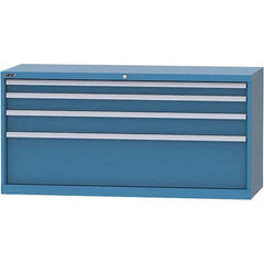 LISTA - 4 Drawer, 84 Compartment Bright Blue Steel Modular Storage Cabinet - Industrial Tool & Supply