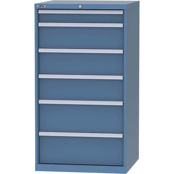 LISTA - 6 Drawer, 45 Compartment Bright Blue Steel Modular Storage Cabinet - Industrial Tool & Supply