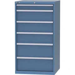 LISTA - 6 Drawer, 45 Compartment Bright Blue Steel Modular Storage Cabinet - Industrial Tool & Supply