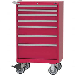 LISTA - 7 Drawer, 124 Compartment Red Steel Modular Storage Cabinet - Industrial Tool & Supply