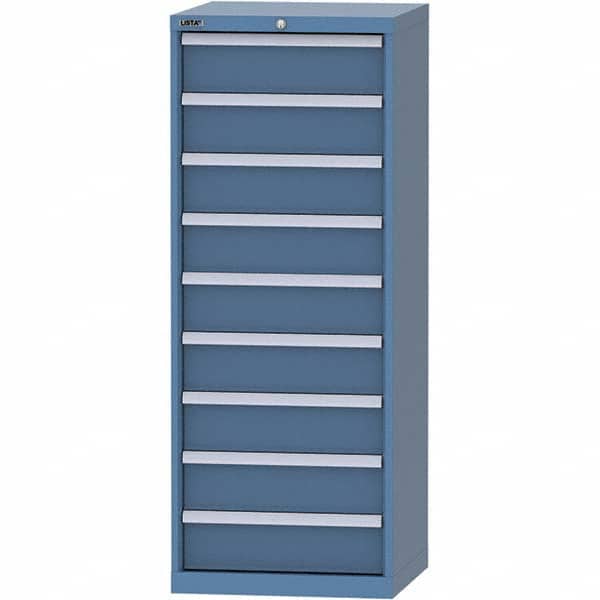 LISTA - 9 Drawer, 84 Compartment Bright Blue Steel Modular Storage Cabinet - Industrial Tool & Supply