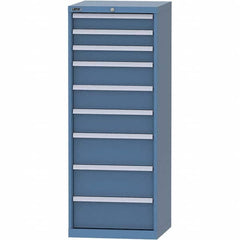 LISTA - 9 Drawer, 84 Compartment Bright Blue Steel Modular Storage Cabinet - Industrial Tool & Supply