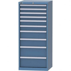LISTA - 10 Drawer, 84 Compartment Bright Blue Steel Modular Storage Cabinet - Industrial Tool & Supply