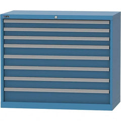 LISTA - 8 Drawer, 84 Compartment Bright Blue Steel Modular Storage Cabinet - Industrial Tool & Supply