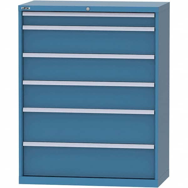 LISTA - 6 Drawer, 84 Compartment Bright Blue Steel Modular Storage Cabinet - Industrial Tool & Supply