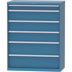LISTA - 6 Drawer, 84 Compartment Bright Blue Steel Modular Storage Cabinet - Industrial Tool & Supply