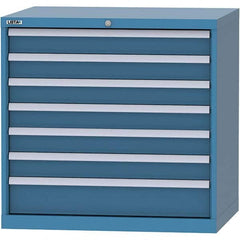 LISTA - 7 Drawer, 84 Compartment Bright Blue Steel Modular Storage Cabinet - Industrial Tool & Supply