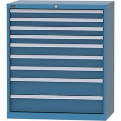 LISTA - 9 Drawer, 84 Compartment Bright Blue Steel Modular Storage Cabinet - Industrial Tool & Supply