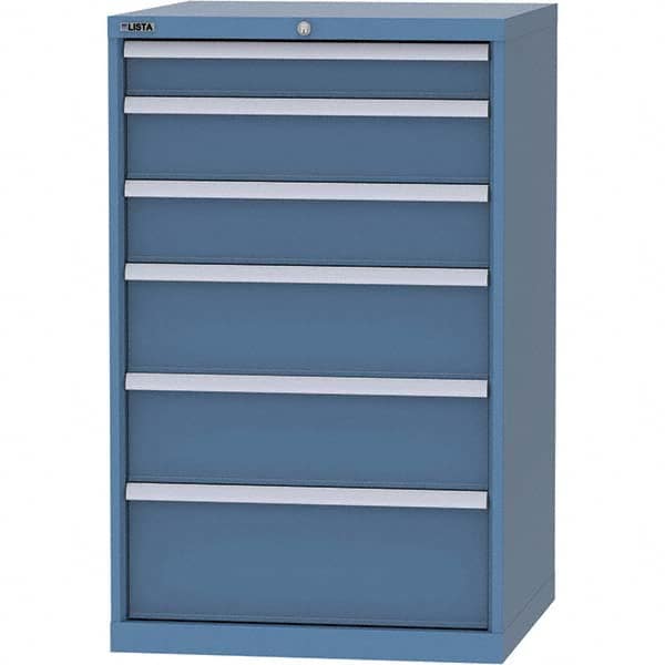 LISTA - 6 Drawer, 45 Compartment Bright Blue Steel Modular Storage Cabinet - Industrial Tool & Supply