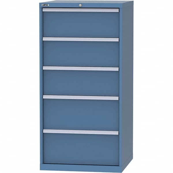 LISTA - 5 Drawer, 45 Compartment Bright Blue Steel Modular Storage Cabinet - Industrial Tool & Supply