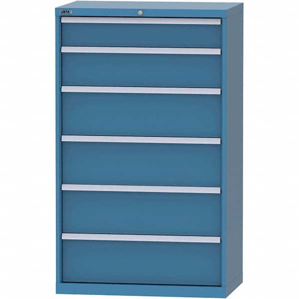 LISTA - 6 Drawer, 84 Compartment Bright Blue Steel Modular Storage Cabinet - Industrial Tool & Supply