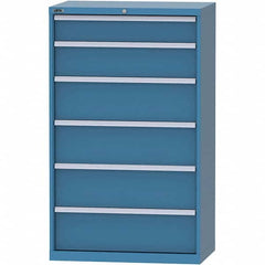 LISTA - 6 Drawer, 84 Compartment Bright Blue Steel Modular Storage Cabinet - Industrial Tool & Supply