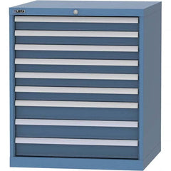 LISTA - 9 Drawer, 45 Compartment Bright Blue Steel Modular Storage Cabinet - Industrial Tool & Supply
