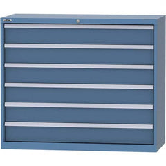 LISTA - 6 Drawer, 99 Compartment Bright Blue Steel Modular Storage Cabinet - Industrial Tool & Supply