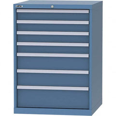LISTA - 7 Drawer, 45 Compartment Bright Blue Steel Modular Storage Cabinet - Industrial Tool & Supply