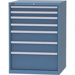 LISTA - 7 Drawer, 45 Compartment Bright Blue Steel Modular Storage Cabinet - Industrial Tool & Supply