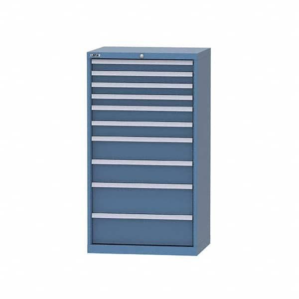 LISTA - 8 Drawer, 124 Compartment Bright Blue Steel Modular Storage Cabinet - Industrial Tool & Supply