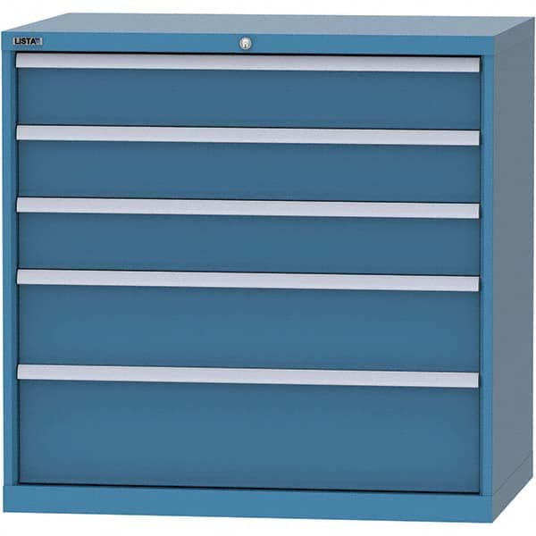 LISTA - 4 Drawer, 99 Compartment Bright Blue Steel Modular Storage Cabinet - Industrial Tool & Supply