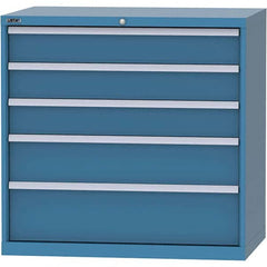LISTA - 4 Drawer, 99 Compartment Bright Blue Steel Modular Storage Cabinet - Industrial Tool & Supply