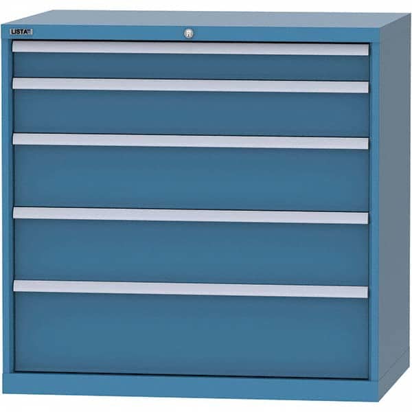 LISTA - 5 Drawer, 99 Compartment Bright Blue Steel Modular Storage Cabinet - Industrial Tool & Supply
