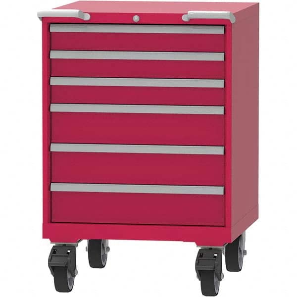 LISTA - 6 Drawer, 45 Compartment Red Steel Modular Storage Cabinet - Industrial Tool & Supply