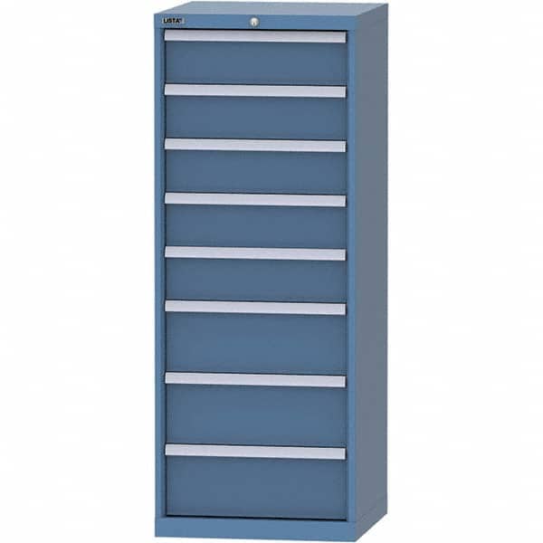 LISTA - 8 Drawer, 84 Compartment Bright Blue Steel Modular Storage Cabinet - Industrial Tool & Supply
